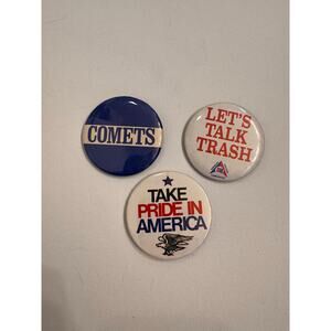 Lot of 3 Vintage Red White Blue Buttons 2.5"